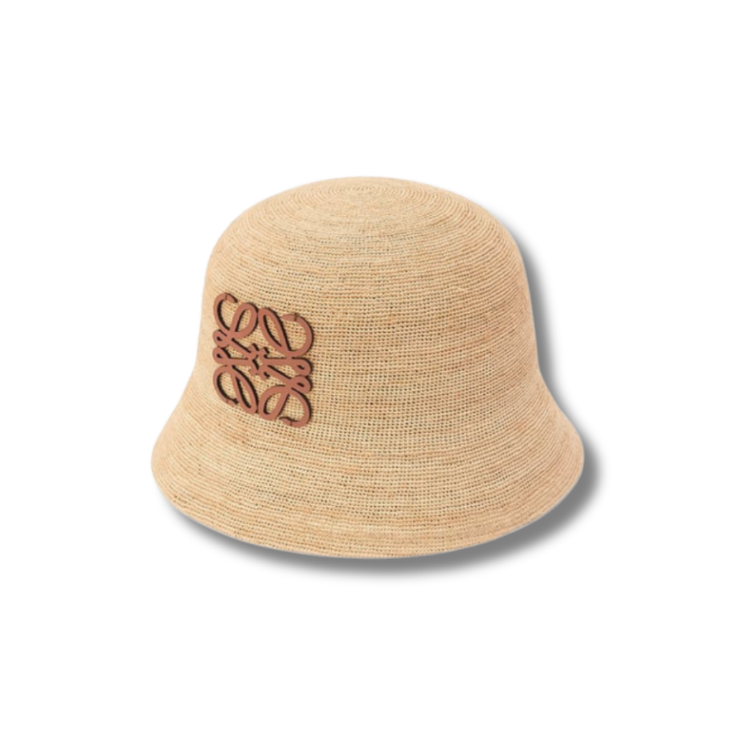 JACQUELINE - Summer straw hat with leather details